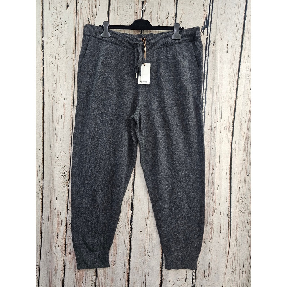Quince Mongolian Cashmere Jogger XXL Charcoal Gray Knit Sweatpants Pockets New